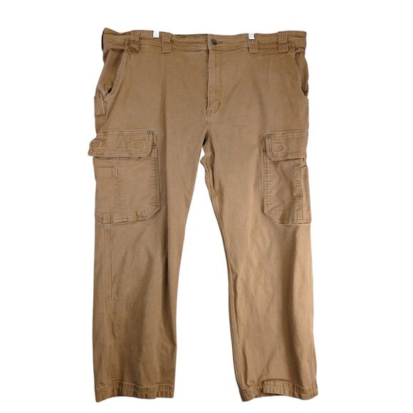 Duluth Trading Flex Fire Hose Cargo Work Pants Men's 44x28 Tan Relaxed Fit 45507 - Picture 1 of 10